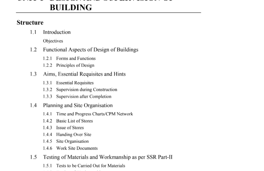 building construction by IGNOU pdf