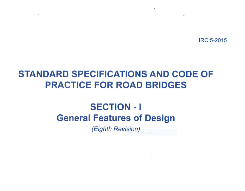 IRC 5-2015 is code of features for bridges