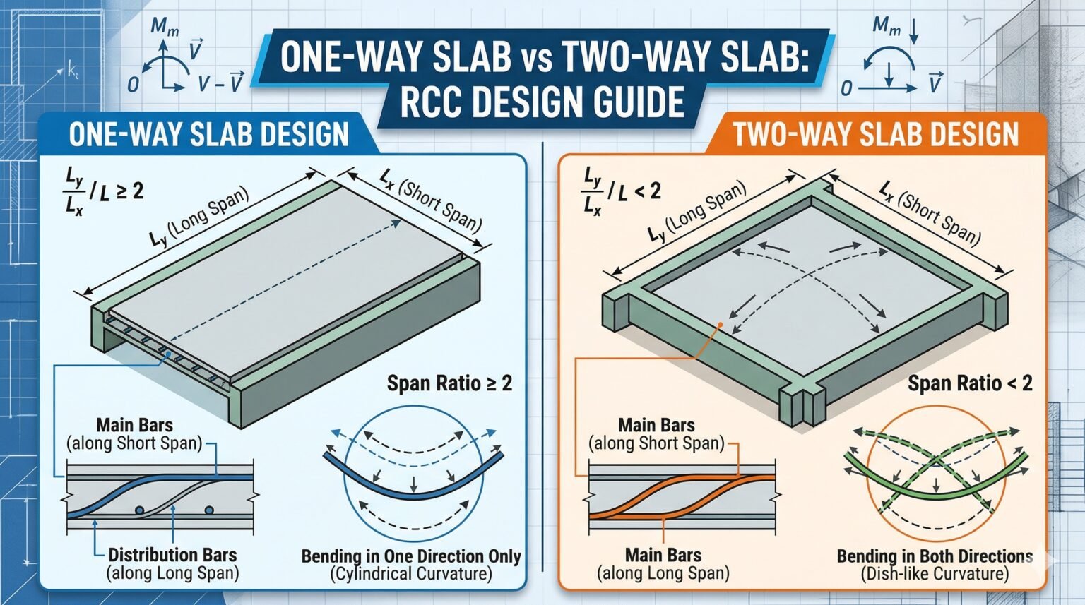 Key Differences between One-Way Slab and Two-Way Slab