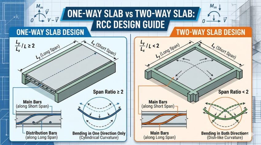 One-Way Slab and Two-Way Slab in RCC structure design