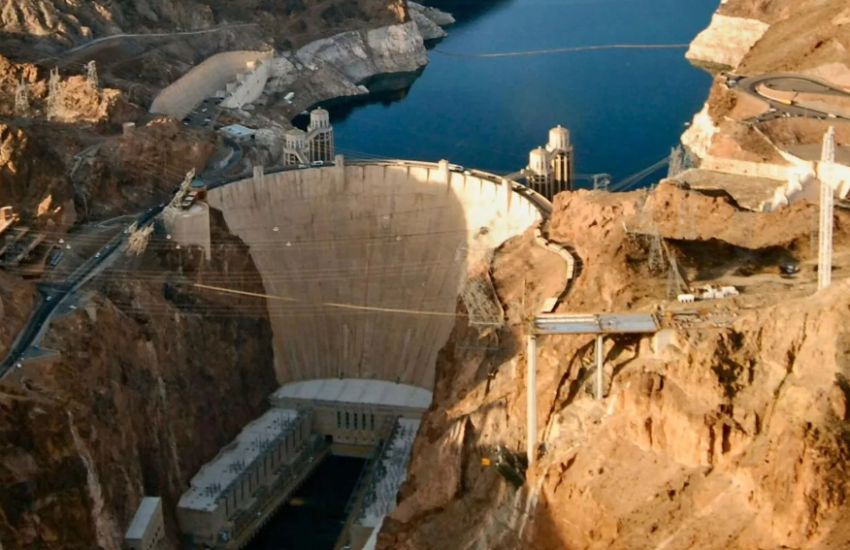 Hoover dam situated on Colorado river, America.