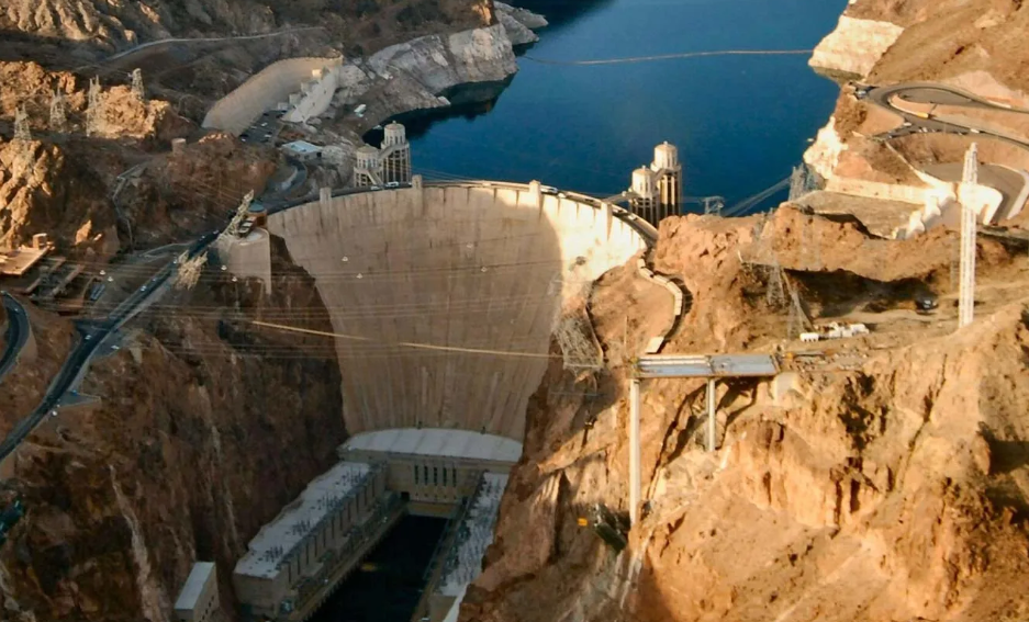 Hoover dam situated on Colorado river, America.