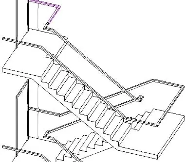 Stair Landing at top, ,between, and bottom.