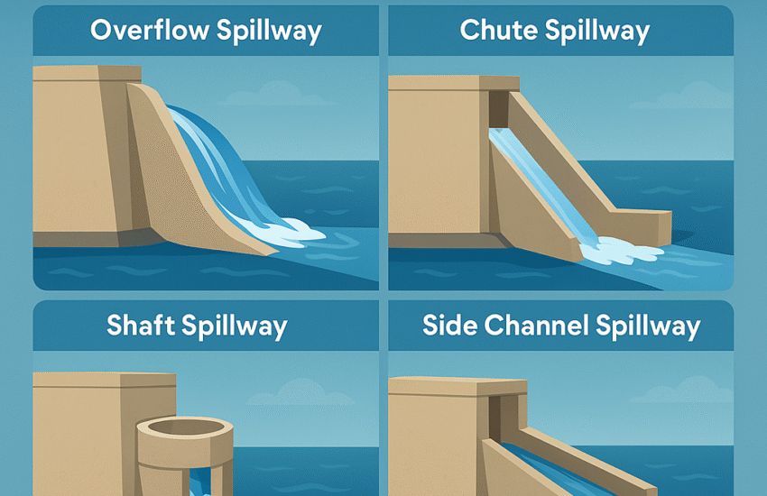 There are different types of spillways in dam construction. One particular type of spillway has its own use case.