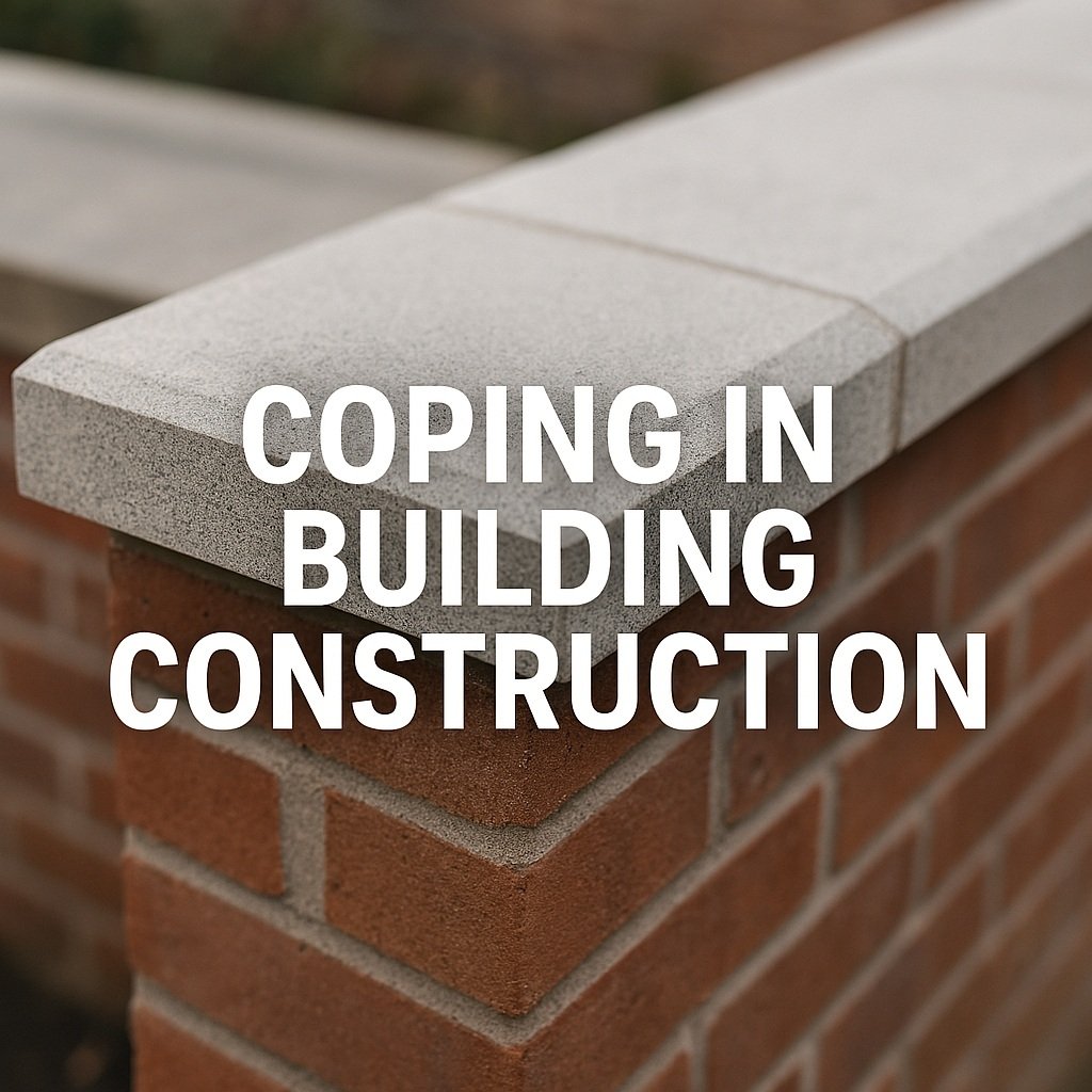 The main function of coping in building construction is to prevet the parapet wall from weathering. Coping will prevent rain water from entering into the parapet walls and thus it helps to create durable structures.