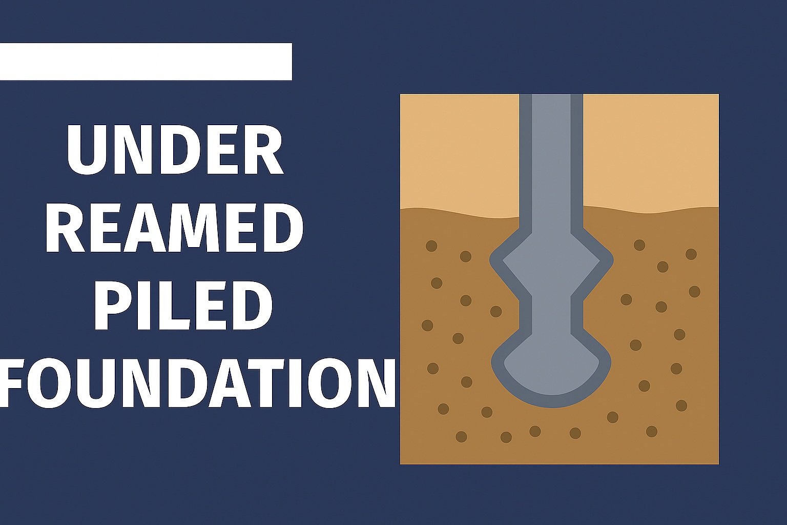 Under reamed pile foundation are widely used in black cotton soil. An under reamed pile foundation may have one, two, or multiple bulbs below the ground.