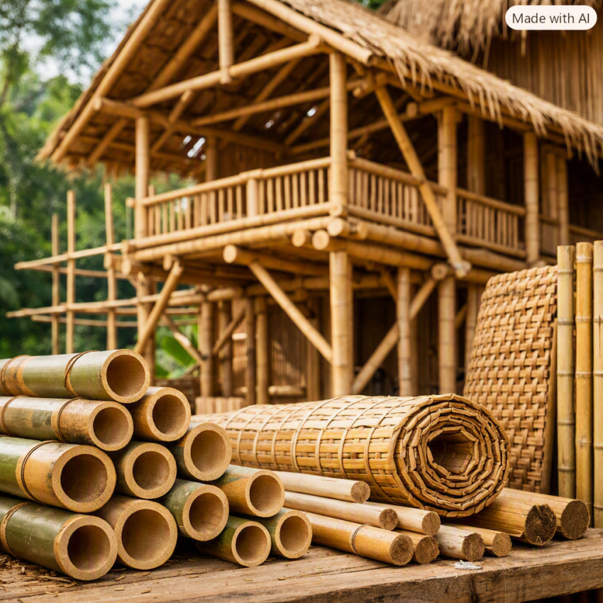 Bamboo as a building material is a becoming trendy in construction industry. It is cheaper and long lasting with easy to construct with.
