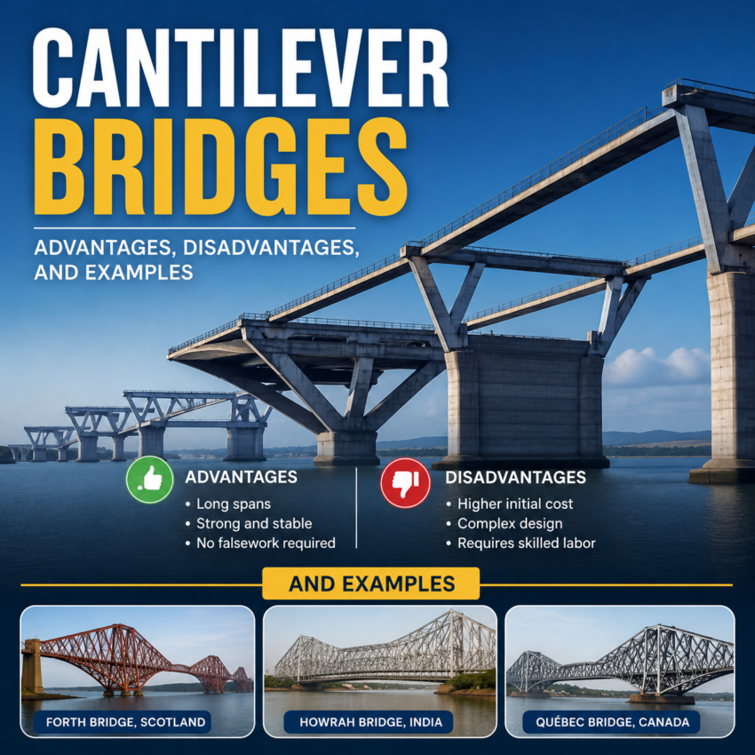 Cantilever Bridges - advantages - disadvantages - and examples