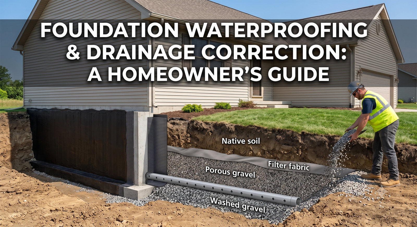 Foundation water proofing and drainage correction