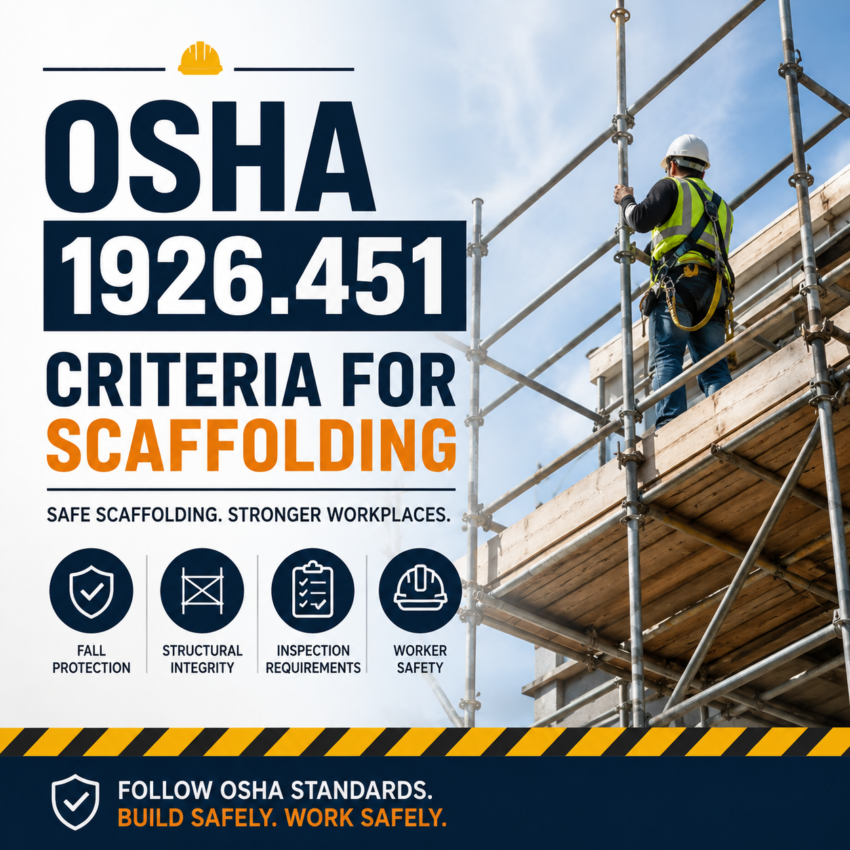 OSHA 1926.451 Criteria for Scaffolding (AI Generated image for illustration purpose)