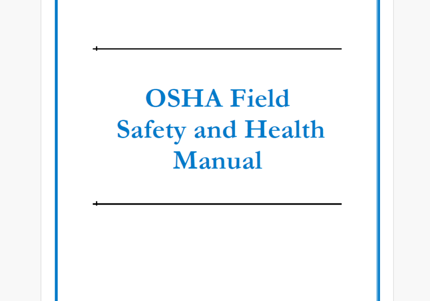 OSHA Field Safety and Health Manual