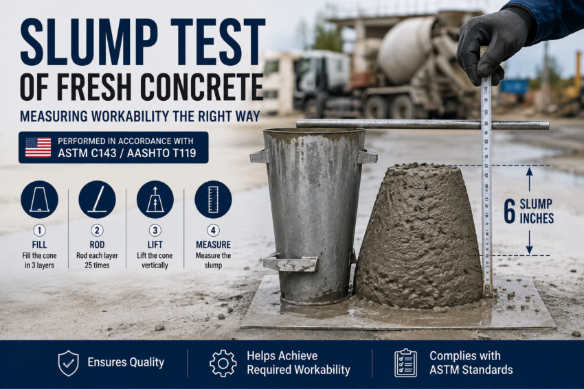 concrete slump test as per astm c143