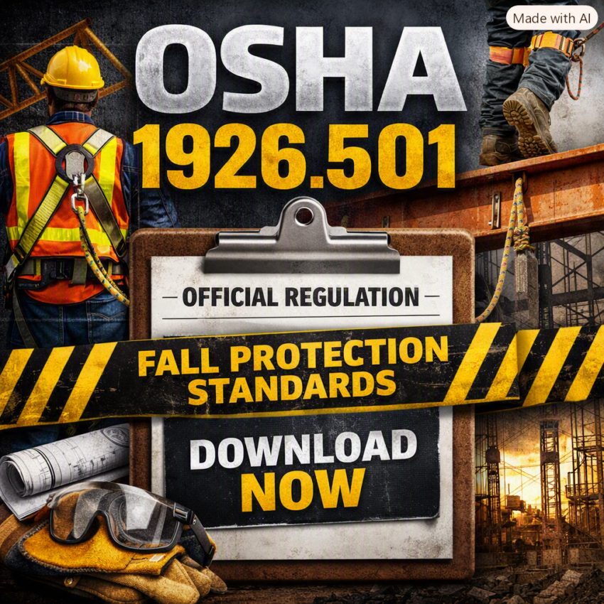 OSHA 1926.501 Safety Standard - Image created with AI for illustration purpose