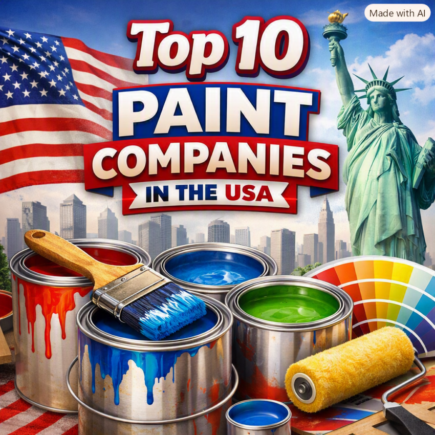 Top 10 paint making companies in US - image created with AI for demonstration purpose.