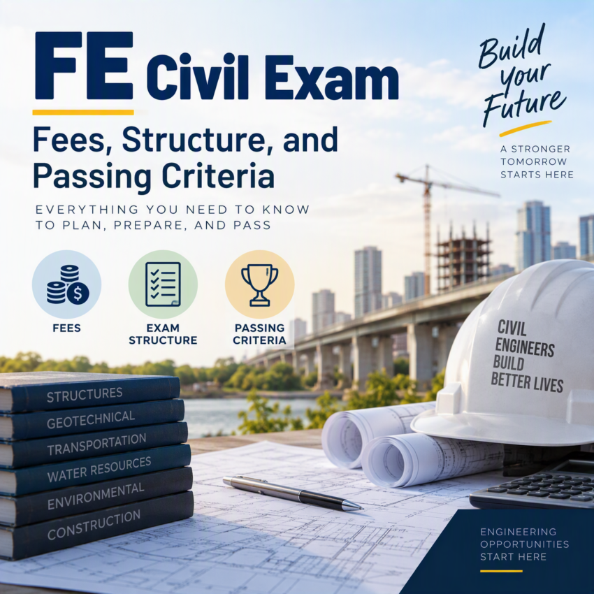 Fundamentals Engineering Civil Exam is first mile stone to become registered engineer in US.